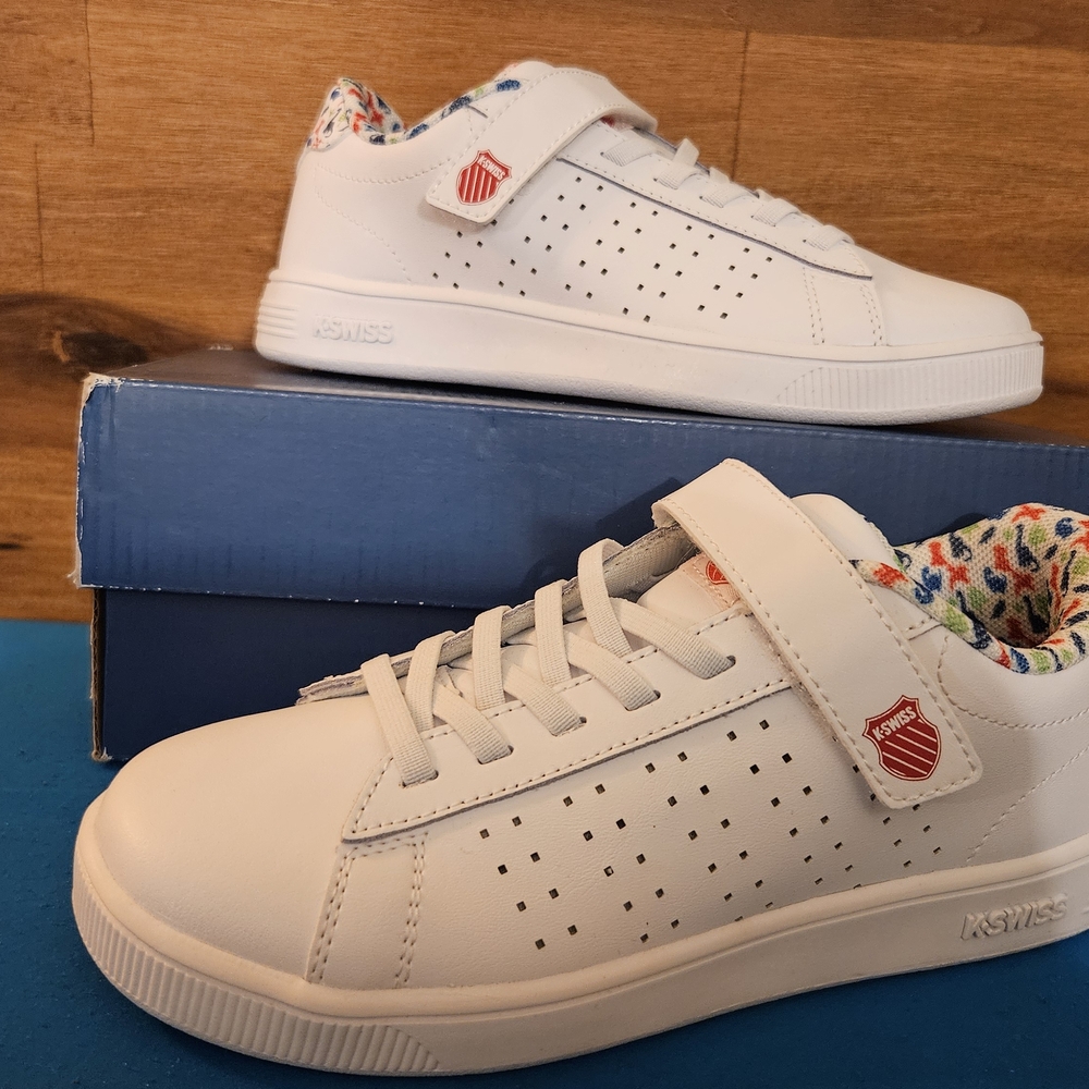 K-Swiss  Court Casper  Children's White Dino Sneakers